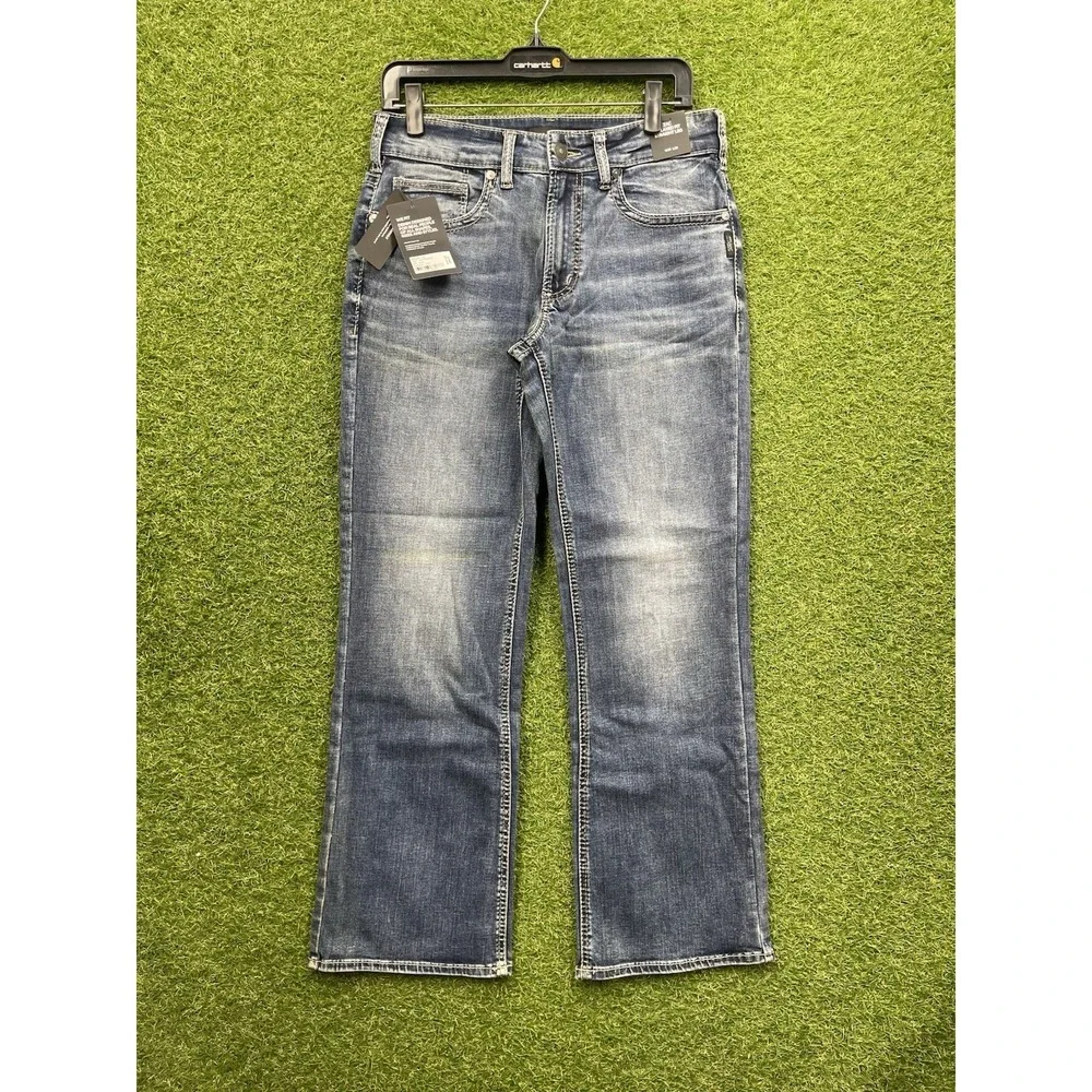 Silver Jeans Mens 31x30 Zac Relaxed Fit Straight Leg Dark Wash Denim Work NWT